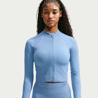 Nike Pro Seamless Women's Full-Zip Training Top. Nike.com